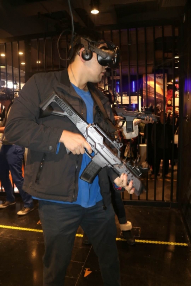 Tony playing VR in Guangzhou