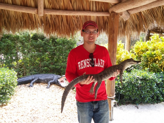 Tony holding a gator