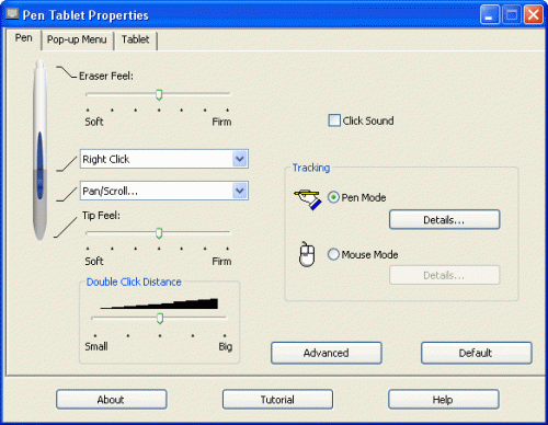 Pen settings