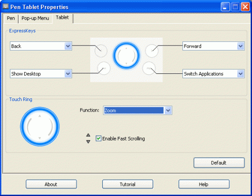 Tablet settings